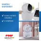 Preview: Infrarot-Nachtsichtfunktion der Reer BabyCam XL Move Kamera für gestochen scharfe Schwarz-Weiß-Bilder im völlig abgedunkelten Kinderzimmer.